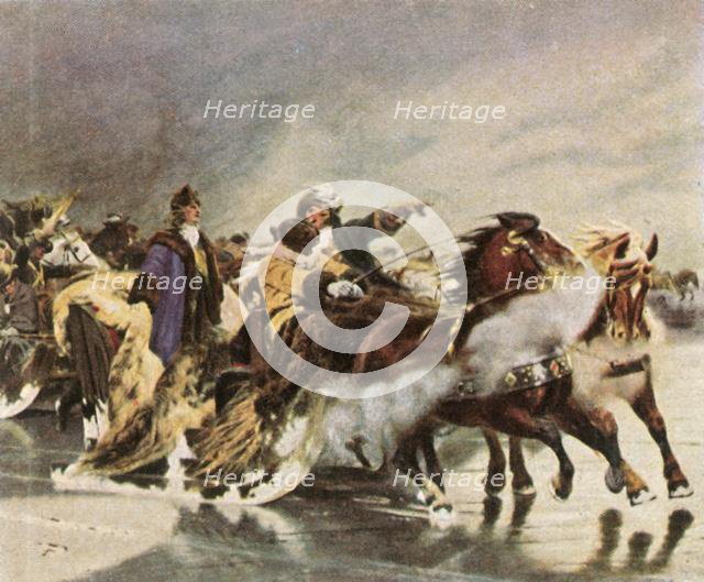 The Great Elector crossing the Curonian Lagoon, January 1679, (1936). Creator: Unknown.