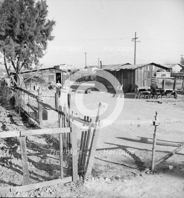 Rent eight dollars per month, near Bakersfield, California, 1939. Creator: Dorothea Lange.