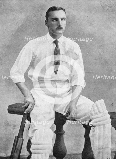 Portrait of a cricketer, 1896. Creator: Lee & Co.