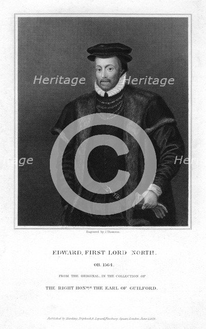 Edward North (c1496-1564), 1st Lord North, 1825.Artist: J Thomson