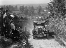 1934 Morris Ten taking part in a West Hants Light Car Club Trial, Ibberton Hill, Dorset, 1930s. Artist: Bill Brunell.