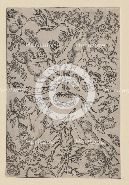 Design for a Gilt Leather Panel, ca. 1660-70. Creator: Anon.