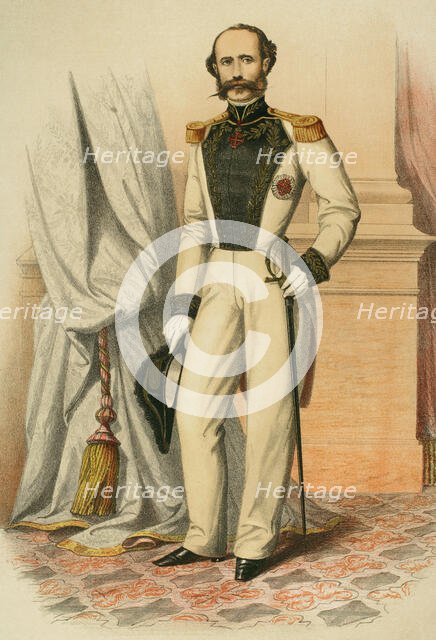 Knight of the Order of the Holy Sepulchre of Jerusalem with the decoration of the order, 1865.  Creator: Unknown.