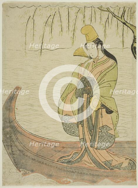 Shirabyoshi Dancer standing in Asazuma Boat, c. 1769/70. Creator: Suzuki Harunobu.