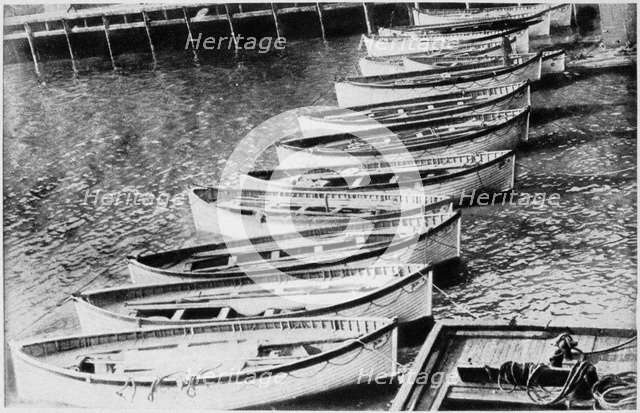 Lifeboats from the SS Titanic, 1912. Artist: Unknown