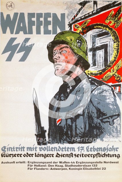Recruitment poster for the Waffen SS, c1940-c1944. Artist: Unknown