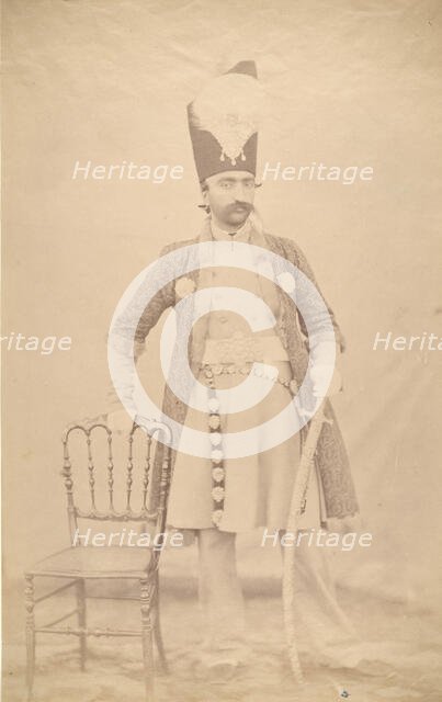 Naser al-Din Shah, ca. 1852-55. Creator: Luigi Pesce.