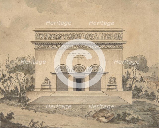 Design for the Exterior of a Theater, ca. 1800. Creator: Anon.
