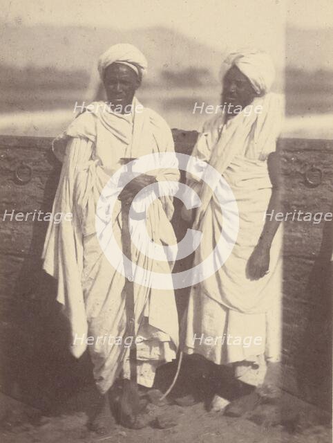 Portrait of Two North African Men on a Boat, 1865. Creator: Théodule Deveria.