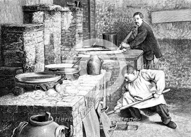 A stage in the separation of radium from pitchblende using sodium carbonate, c1900. Artist: Unknown