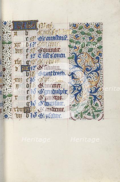 Book of Hours (Use of Rouen): fol. 5r, c. 1470. Creator: Master of the Geneva Latini (French, active Rouen, 1460-80).