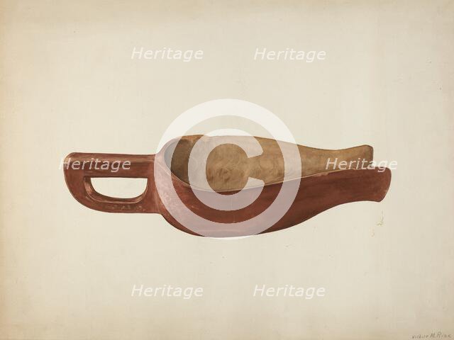 Wooden Meal Scoop, c. 1941. Creator: Wilbur M Rice.