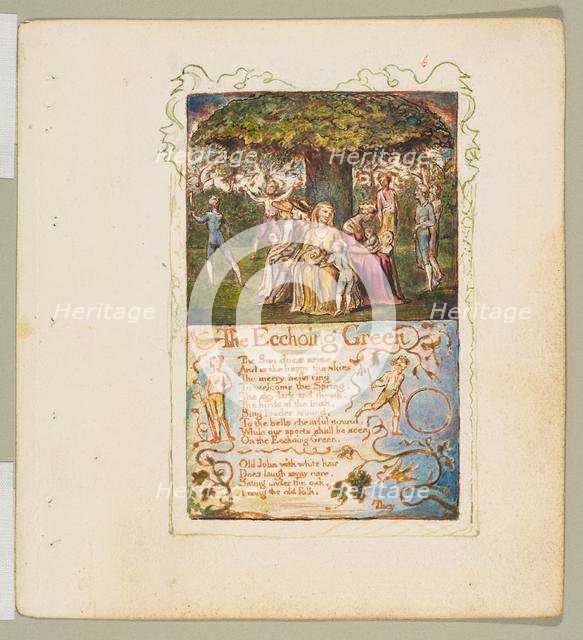 Songs of Innocence and of Experience: The Ecchoing Green, ca. 1825. Creator: William Blake.