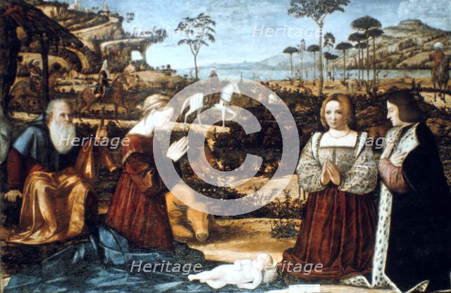 'Holy Family with Two Donors', 1505. Artist: Vittore Carpaccio