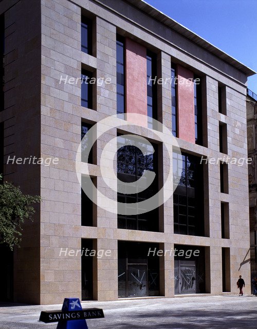 Exterior of the building of the University Pompeu Fabra in Barcelona Theatre Square.