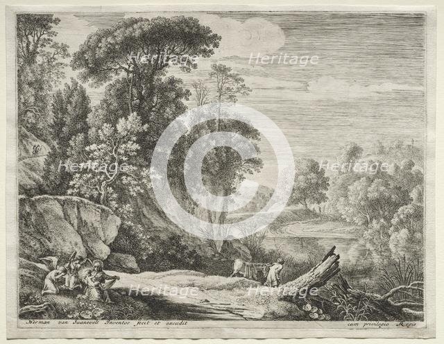 The Flight into Egypt: The Donkey Led to the River. Creator: Herman van Swanevelt (Dutch, c. 1600-1655).