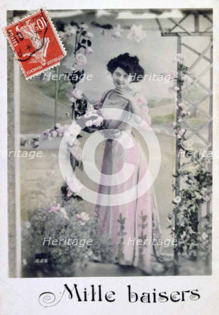 'A Thousand kisses', French Postcard, c1900. Artist: Unknown
