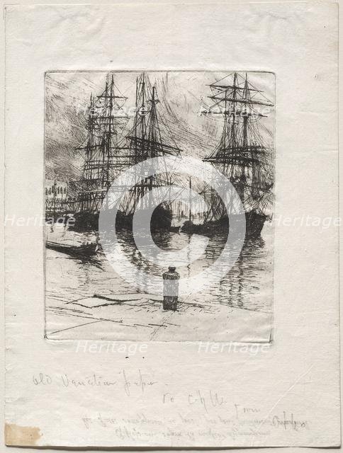 Three Ships, Venice, 1880. Creator: Otto H. Bacher (American, 1856-1909).