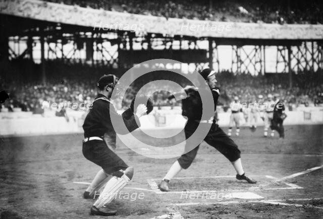 Christy Mathewson, New York, NL - World Series batting practice (baseball), 1911. Creator: Bain News Service.