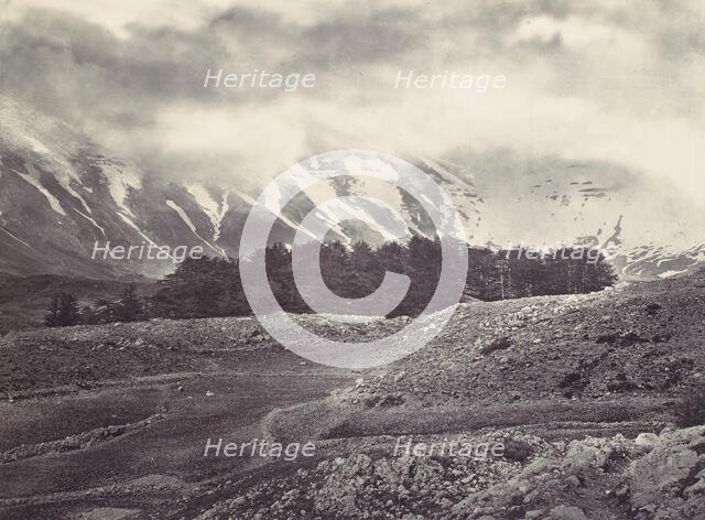 Distant View of the Cedars of Lebanon, ca. 1857. Creator: Francis Frith.