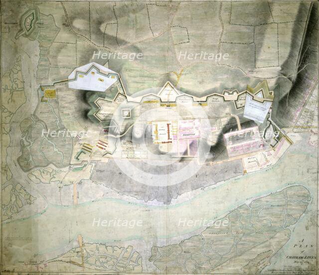 A Plan of Chatham Lines, May 18th 1804.  Creator: Thomas Chamberlaine.