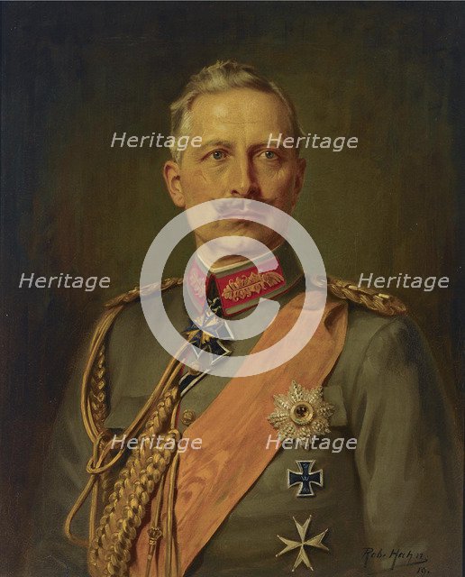 Portrait of German Emperor Wilhelm II (1859-1941), King of Prussia, 1911. Artist: Hahn, Robert (1883-1940)