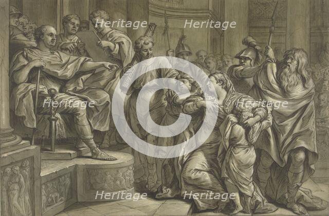 Eponina asks Vespasian for mercy for Sabinus, 1726-1783. Creator: Blaise Nicolas Lesueur.