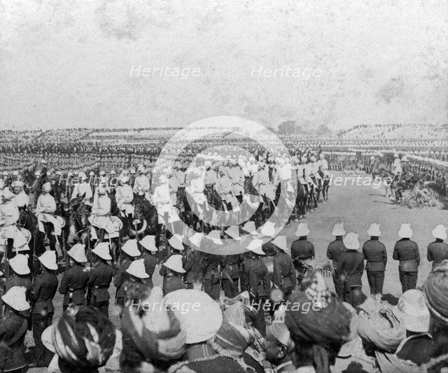 The Imperial Cadet Corps escorting their majesties into the Durbar arena, Delhi, India, 1903.Artist: HD Girdwood