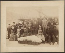 Group portrait on deck of S.S. Capella, about 1882-1889. Creator: Unknown.