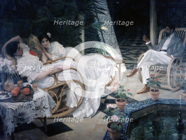 'The Patio', 19th century.  Artist: Henri Achillo Zo