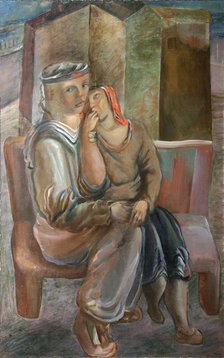 Sailor with Girl', 1920s. Creator: Pakulin, Vyacheslav Vladimirovich (1900-1951).