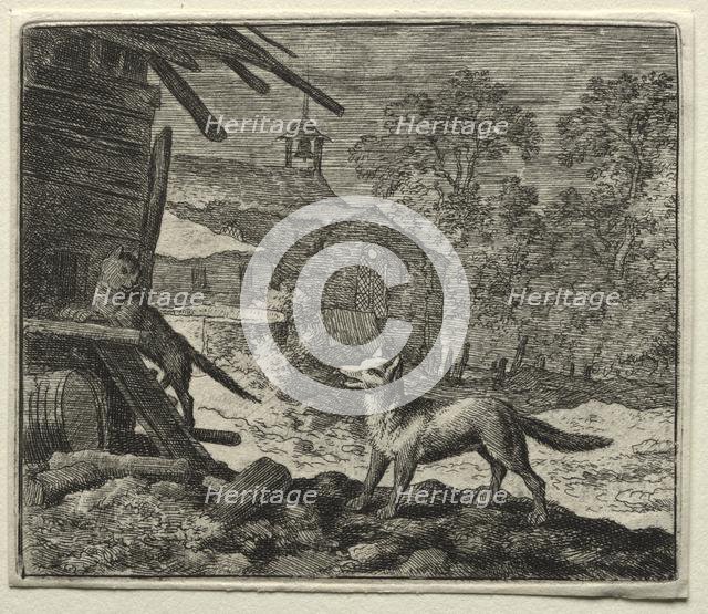 Reynard the Fox: Reynard Deceives the Cat. Creator: Allart van Everdingen (Dutch, 1621-1675).