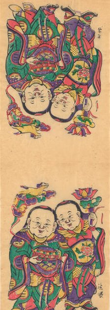 One hundred thirty-five woodblock prints including New Year's pictures (nianh..., 19th-20th century. Creator: Unknown.