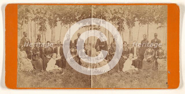 Group portrait in garden, 1870s. Creator: Alexander Carson McIntyre.