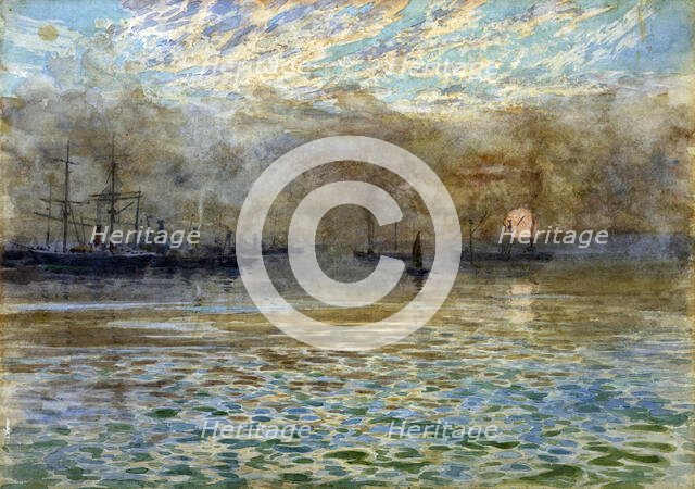 Winter morning, Wellington Harbour,  c1900. Creator: James McLauchlan Nairn.