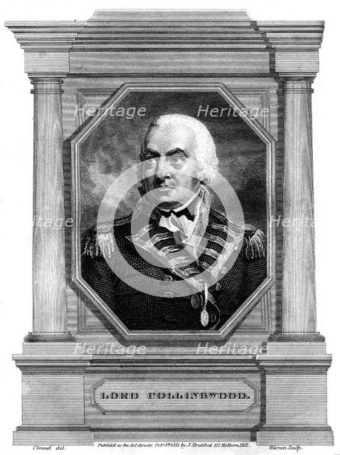 Admiral Cuthbert Collingwood (1750-1810), 1st Baron Collingwood, 1837.Artist: Warren