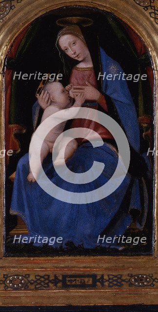 Triptych, central panel: Enthroned Maria lactans, 1500. Artist: Albertinelli, Mariotto (1474-1515)