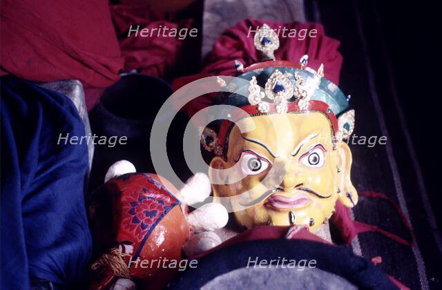 Tibetan Buddhist mask, Ladakh, India, 1988. Creator: Amanda Waite.