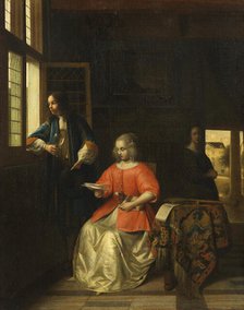 Interior with a Young Lady Reading a Letter, 1668. Creator: Pieter de Hooch.
