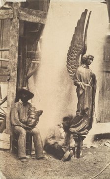 [Angel of the Passion, Sainte-Chapelle, Paris], 1853-1854. Creator: Auguste Mestral.