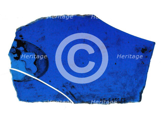 Glass Fragment, French, 12th-13th century. Creator: Unknown.