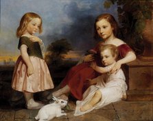 Portrait of the Downer Children, 1850. Creator: Peter Frederick Rothermel.
