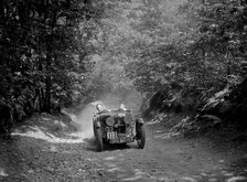 MG J2 taking part in the B&HMC Brighton-Beer Trial, Fingle Bridge Hill, Devon, 1934. Artist: Bill Brunell.