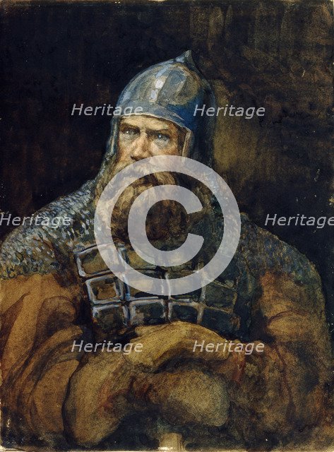 A Knight. Artist: Vasnetsov, Viktor Mikhaylovich (1848-1926)