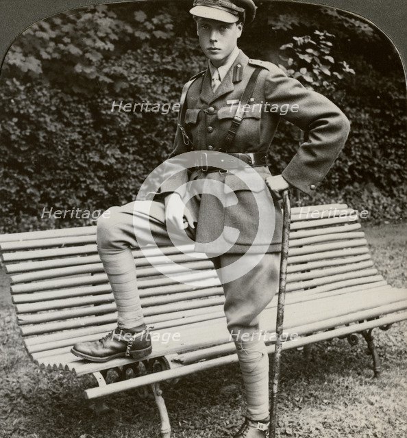 The Prince of Wales in military uniform, France, World War I, 1914-1918.Artist: Realistic Travels Publishers