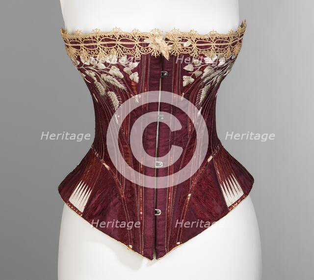 Corset, American, 1876. Creator: Worcester Skirt Company.