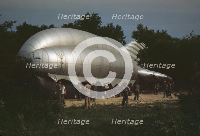 Marine Corps barrage balloon, Parris Island, S.C., 1942. Creator: Alfred T Palmer.