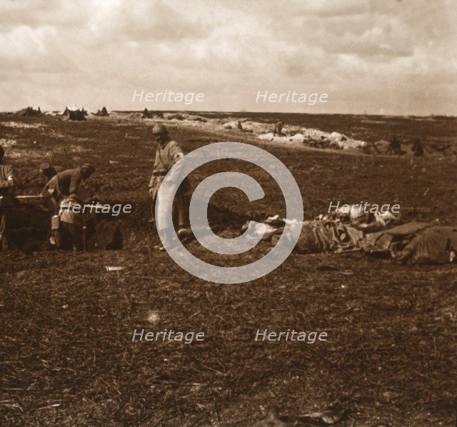 Battlefield camp, Lihons, Northern France, c1914-c1918. Artist: Unknown.