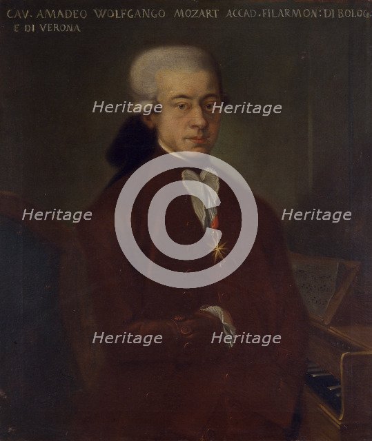 Portrait of the composer Wolfgang Amadeus Mozart (1756-1791), 1777.