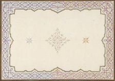 Design for the decoration of a ceiling with a border of strapwork and a central..., 1830-97. Creators: Jules-Edmond-Charles Lachaise, Eugène-Pierre Gourdet.